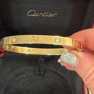 2016 Cartier 18k Rose Gold Diamond Love (standard size $13,100) Bracelet, Sz 18